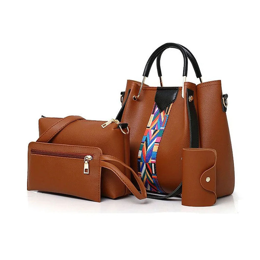 Royal Brown 4 Pieces Hand Bag