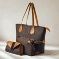 Brown & Mustard Checkered Tote