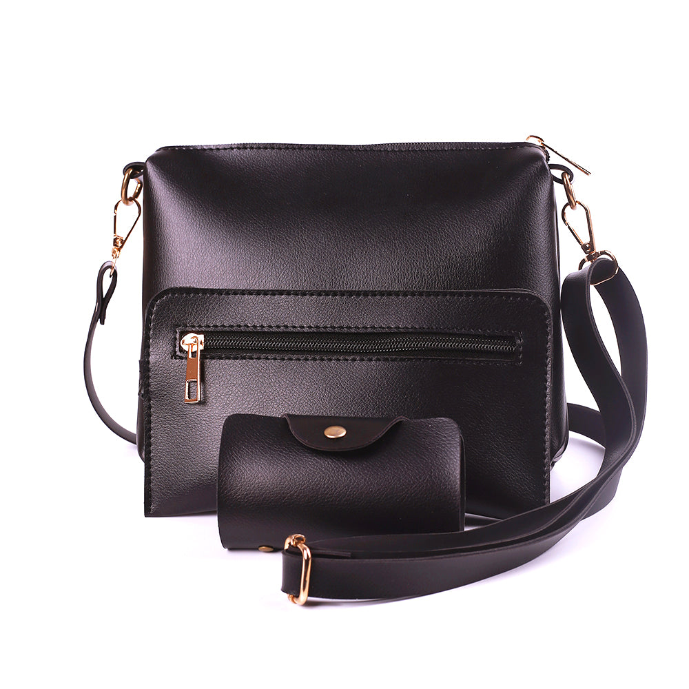 Royal Black 4 Pieces Hand Bag