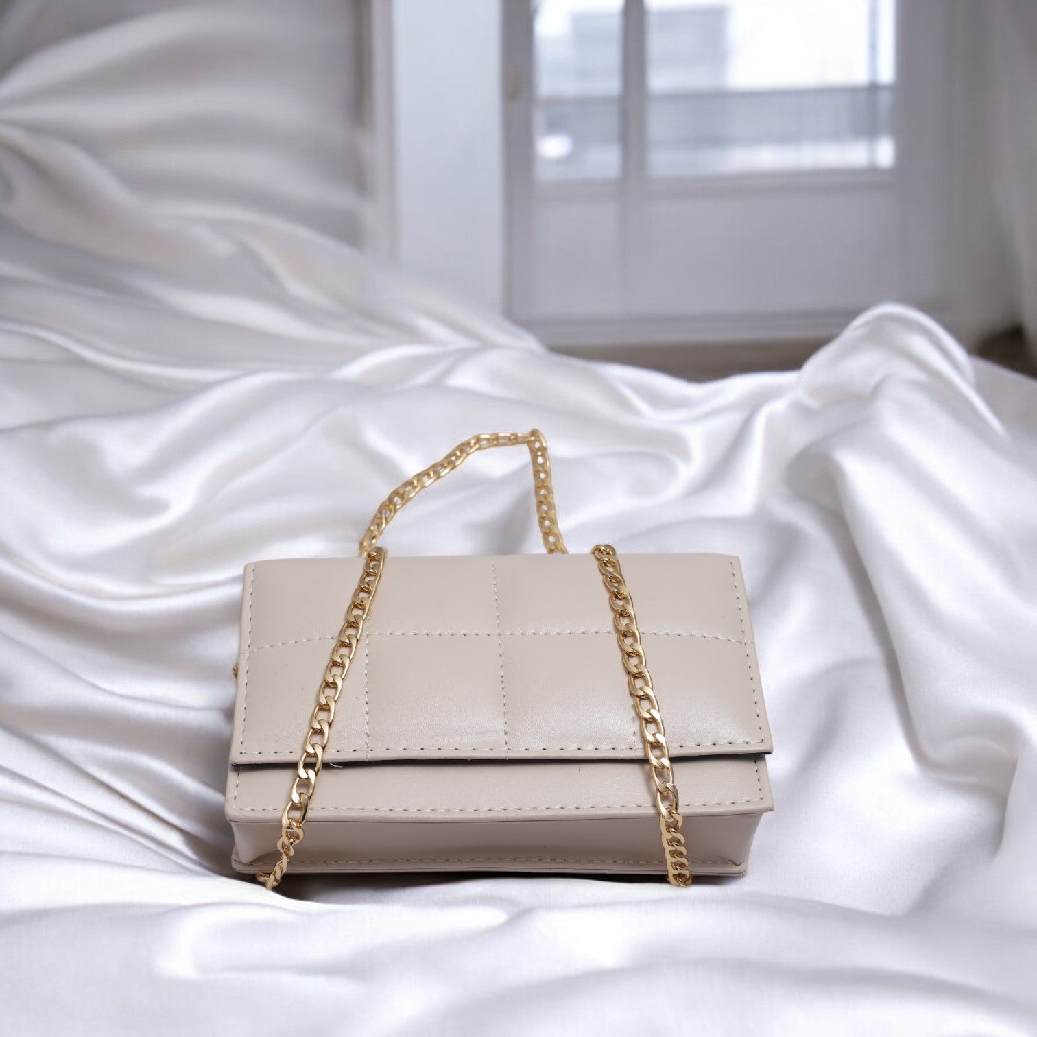 LuxeCross White Crossbody Bag