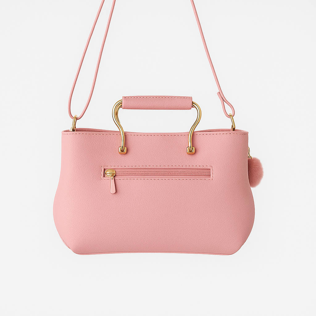 Satchel Pink Leather Hand Bag