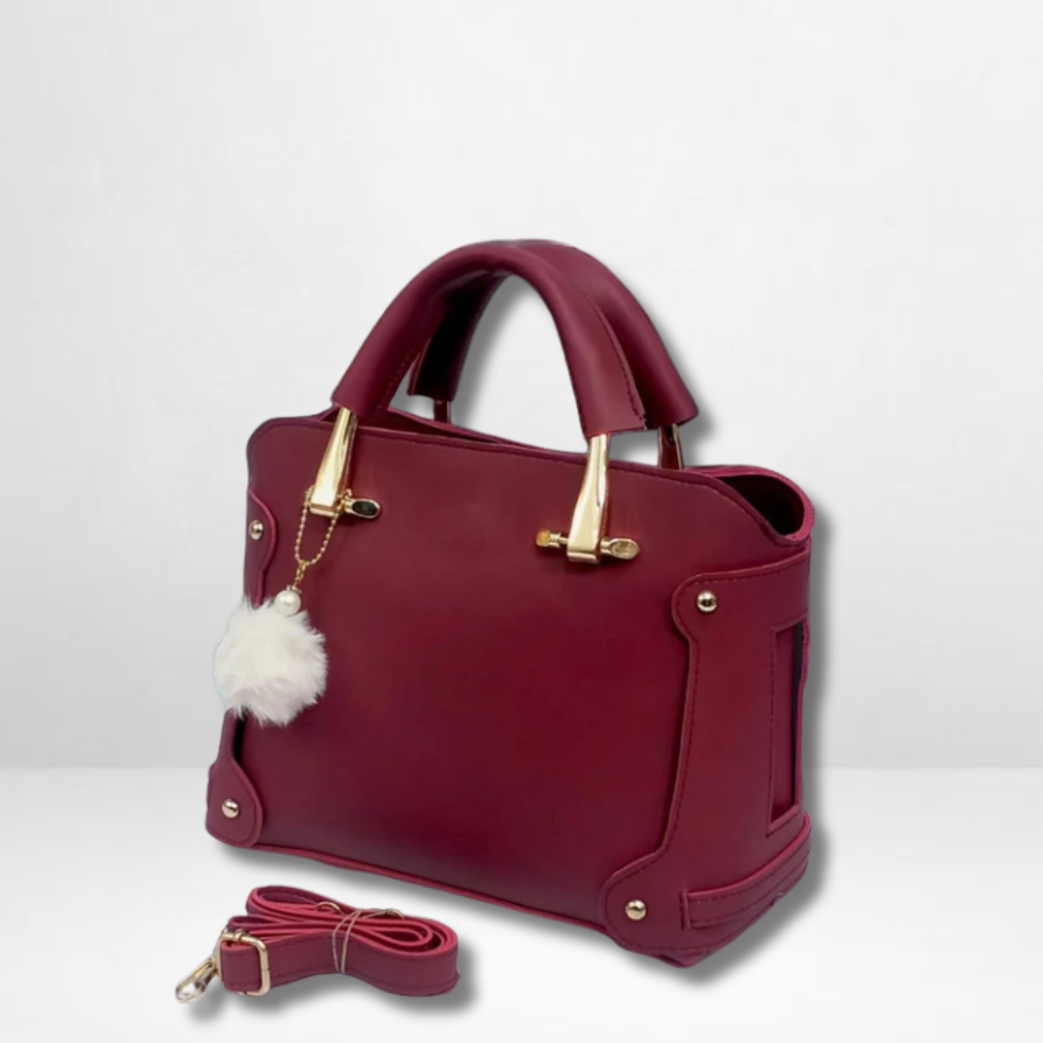 LuxeGrip Top Handle Maroon Hand Bag