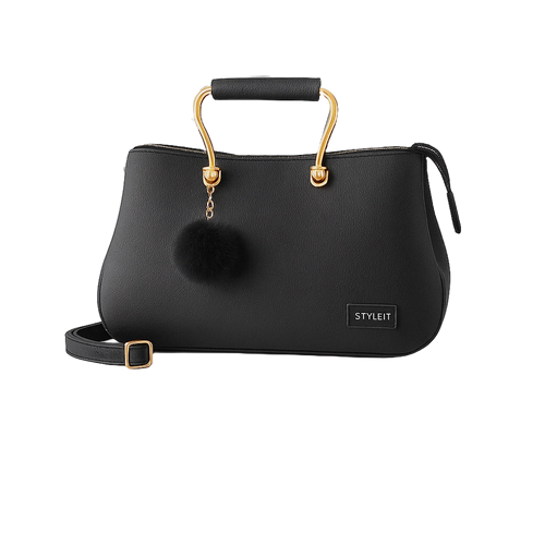 Satchel Black Leather Hand Bag