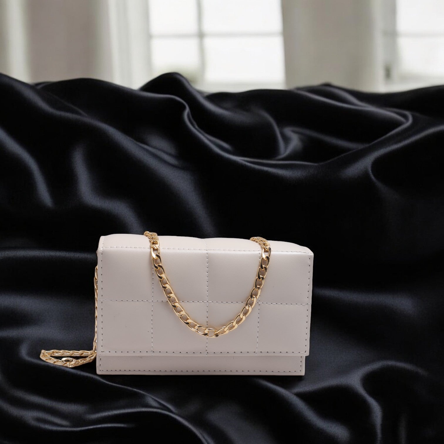 LuxeCross White Crossbody Bag