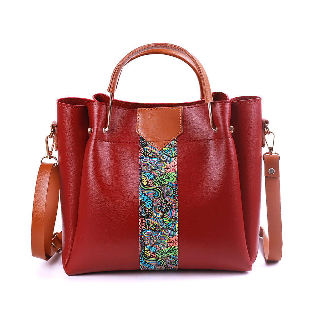 Royal Maroon 4 Pieces Handbag