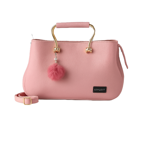 Satchel Pink Leather Hand Bag