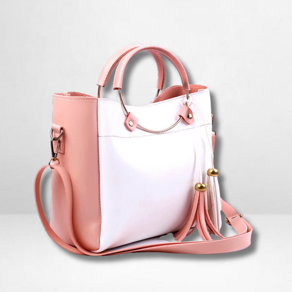 Gloria Pink and White Handbag