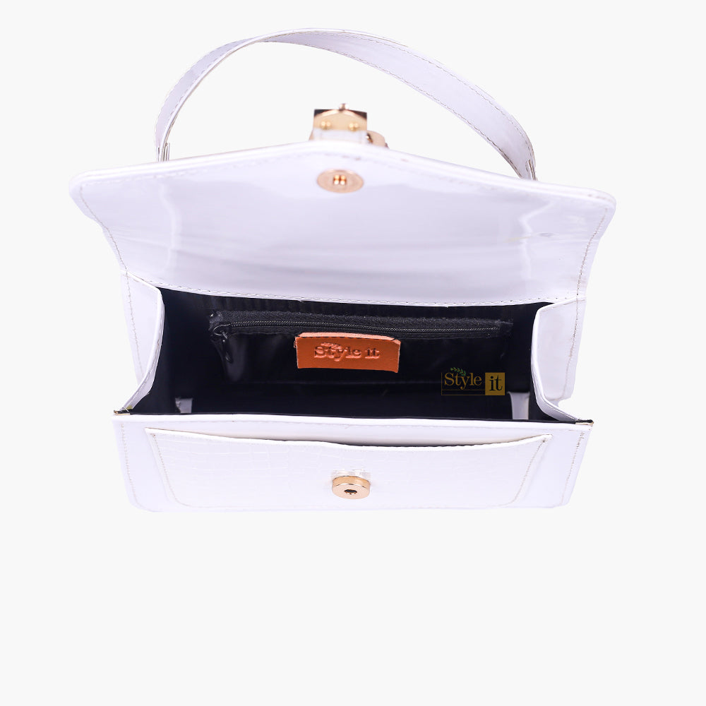 Puffer White Crossbody HandBag