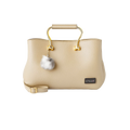 Satchel Beige Leather Hand Bag