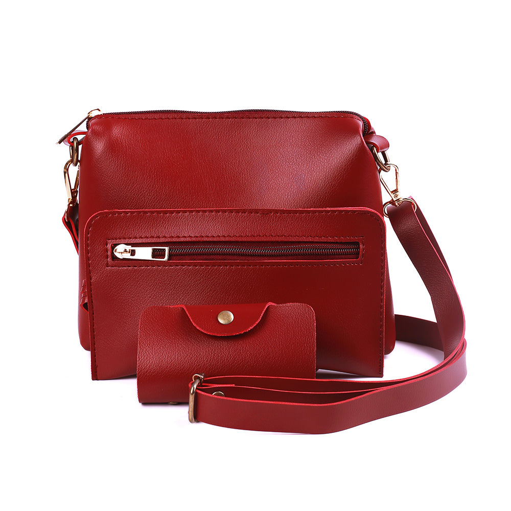 Royal Maroon 4 Pieces Handbag