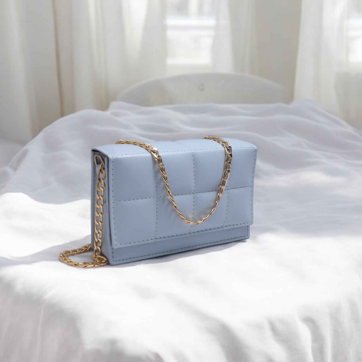 LuxeCross Sky Blue Crossbody Bag