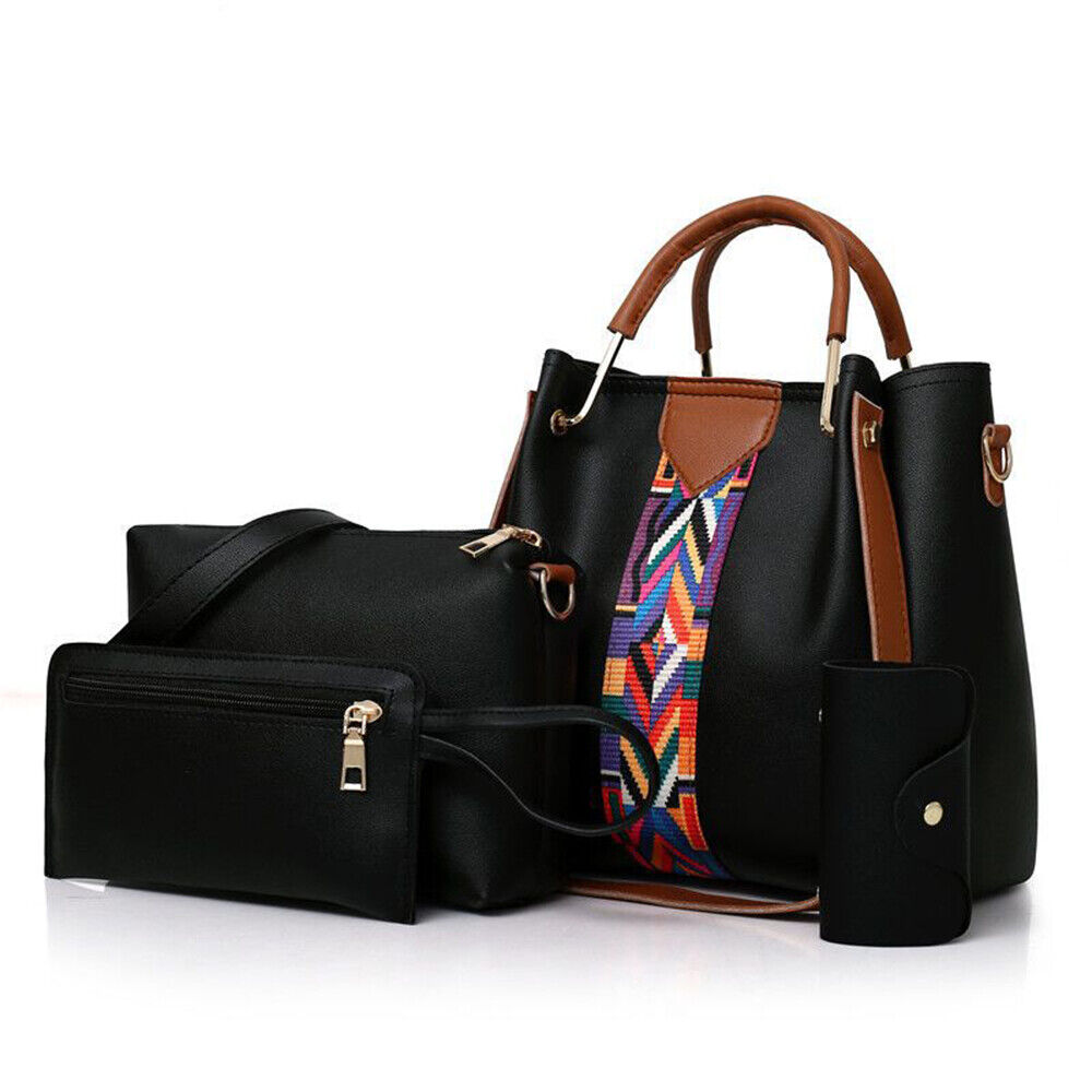 Royal Black 4 Pieces Hand Bag